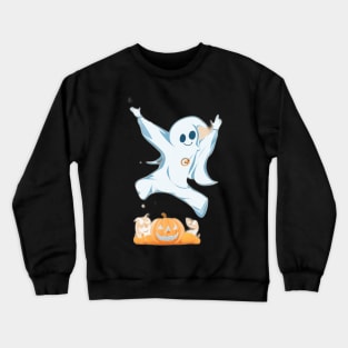 Ghost and a pumpkin Crewneck Sweatshirt